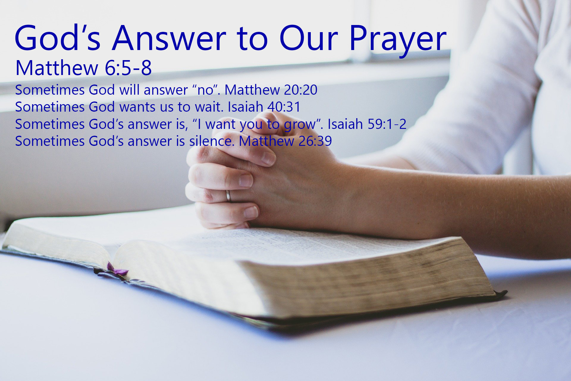 God’s Answer to Our Prayer